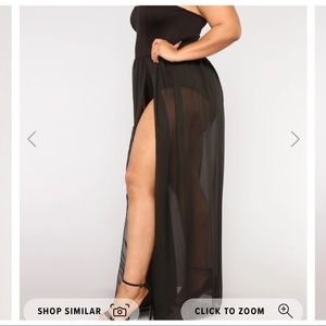 Plus Size Long Sheer Maxi Dress with Straps